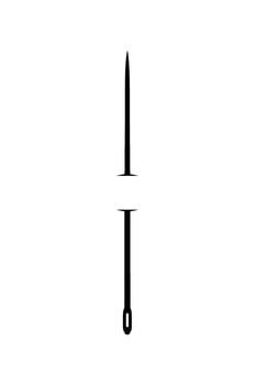 Needle Silhouette, can use for Art Illustration, Logo Gram, Logo Type, Pictogram, Website, Apps, or Graphic Design Element. Vector Illustration