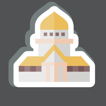 Sticker Museum. related to France symbol. simple design editable. simple illustration vector
