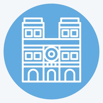Icon Notre Dame. related to France symbol. blue eyes style. simple design editable. simple illustration vector