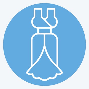 Icon Beautiful Dress. related to France symbol. blue eyes style. simple design editable. simple illustration vector