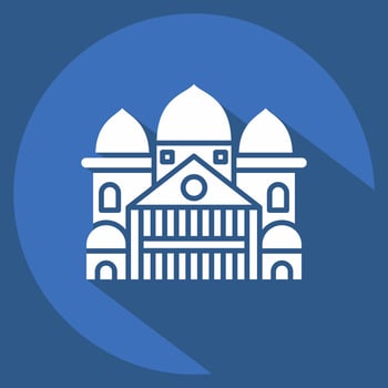 Icon Sacre Coeur. related to France symbol. long shadow style. simple design editable. simple illustration vector