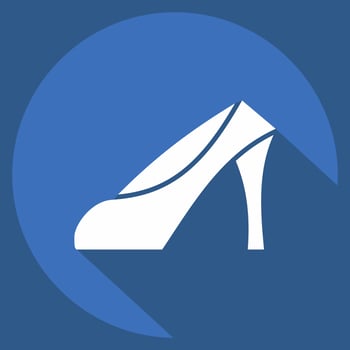 Icon High Heels. related to France symbol. long shadow style. simple design editable. simple illustration vector