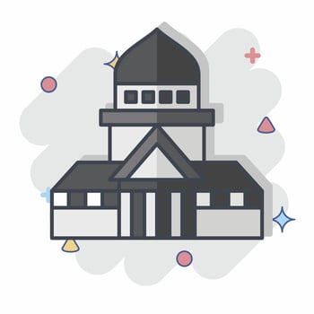 Icon Museum. related to France symbol. comic style. simple design editable. simple illustration vector