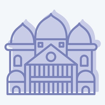 Icon Sacre Coeur. related to France symbol. two tone style. simple design editable. simple illustration vector