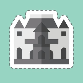 Sticker line cut Musee Rodin. related to France symbol. simple design editable. simple illustration vector