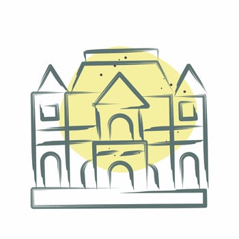 Icon Musee Rodin. related to France symbol. Color Spot Style. simple design editable. simple illustration vector