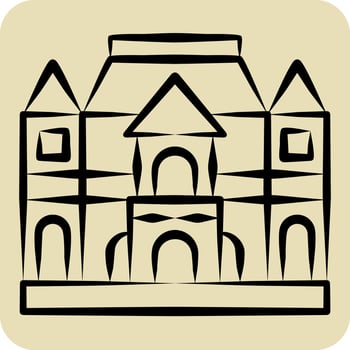 Icon Musee Rodin. related to France symbol. hand drawn style. simple design editable. simple illustration vector