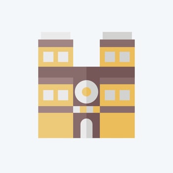 Icon Notre Dame. related to France symbol. flat style. simple design editable. simple illustration vector
