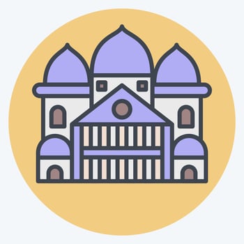 Icon Sacre Coeur. related to France symbol. color mate style. simple design editable. simple illustration vector