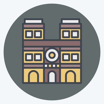 Icon Notre Dame. related to France symbol. color mate style. simple design editable. simple illustration vector
