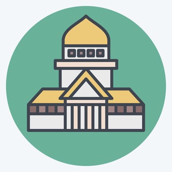 Icon Museum. related to France symbol. color mate style. simple design editable. simple illustration vector