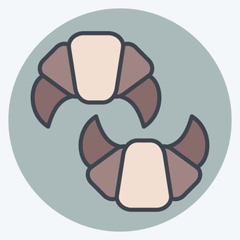 Icon Croissant. related to France symbol. color mate style. simple design editable. simple illustration vector