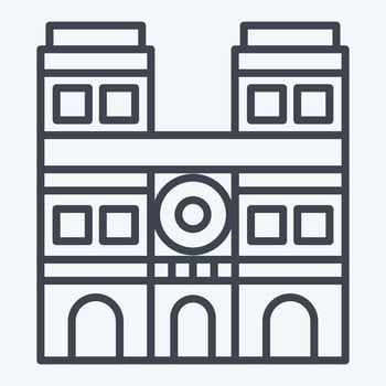 Icon Notre Dame. related to France symbol. line style. simple design editable. simple illustration vector