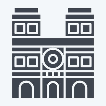 Icon Notre Dame. related to France symbol. glyph style. simple design editable. simple illustration vector