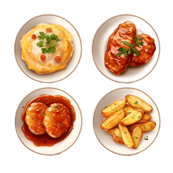 Fast food isolated on a transparent background AI Generative png