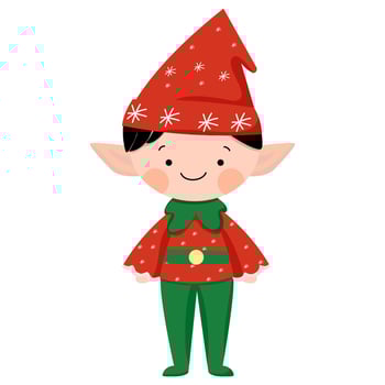 christmas elf character vector