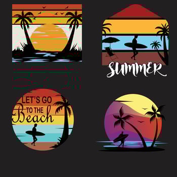 Vector beach logo template design