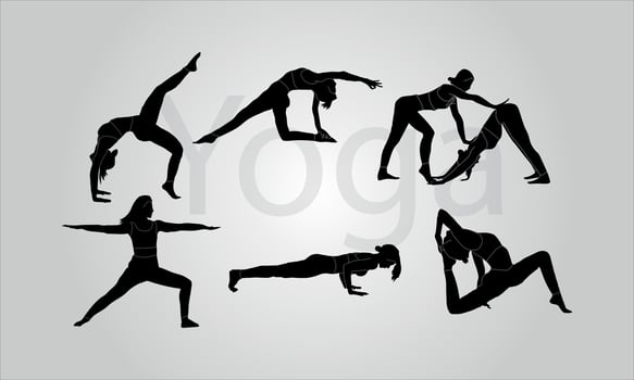 Yoga vector silhouettes woman doing yoga san design