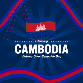 Happy Victory Over Genocide Day Cambodia illustration vector background. Vector eps 10