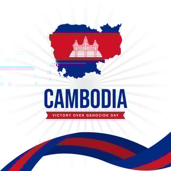 Happy Victory Over Genocide Day Cambodia illustration vector background. Vector eps 10