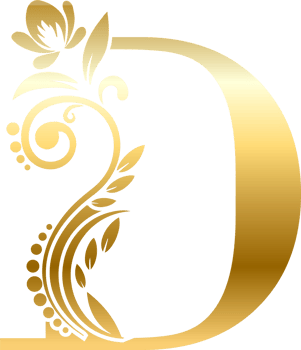 Gold Letter D png