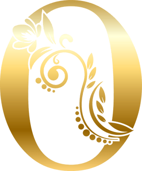 Gold Letter O png