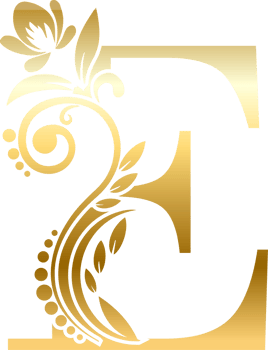 Gold Letter E png