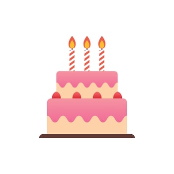 Sweet food icon in flat style. Birthday cake vector illustration on isolated background. Cupcake sign business concept.