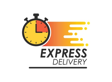 Express delivery icon in flat style. Fast shipping vector illustration on isolated background. Commercial service sign business concept.