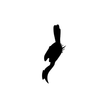 Flying Great Horn Bird Silhouette. Can use for Art Illustration, Logo Gram, Website, Pictogram or Graphic Design Element. Vector Illustration