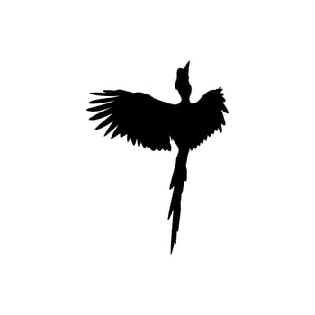 Flying Great Horn Bird Silhouette. Can use for Art Illustration, Logo Gram, Website, Pictogram or Graphic Design Element. Vector Illustration