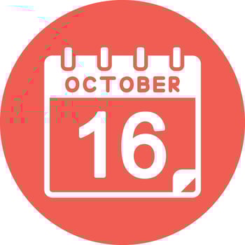 16 October Vector Icon