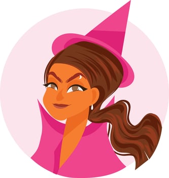 Avatar cartoon vector illustration young female characters faces, halloween idea woman with blue hair, pretty portraits for social networks or user profiles in internet, icon orange costume party