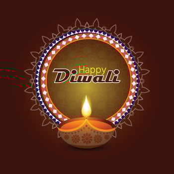 Happy Diwali with Diwali Lamp, Diwali celebration post, vector illustration design.