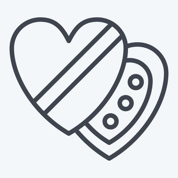 Icon Chocolate. related to Valentine Day symbol. line style. simple design editable. simple illustration vector