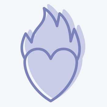 Icon Heart Fire. related to Valentine Day symbol. two tone style. simple design editable. simple illustration vector