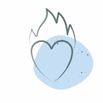 Icon Heart Fire. related to Valentine Day symbol. Color Spot Style. simple design editable. simple illustration vector