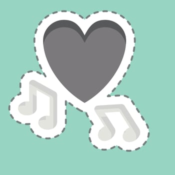 Sticker line cut Music. related to Valentine Day symbol. simple design editable. simple illustration vector