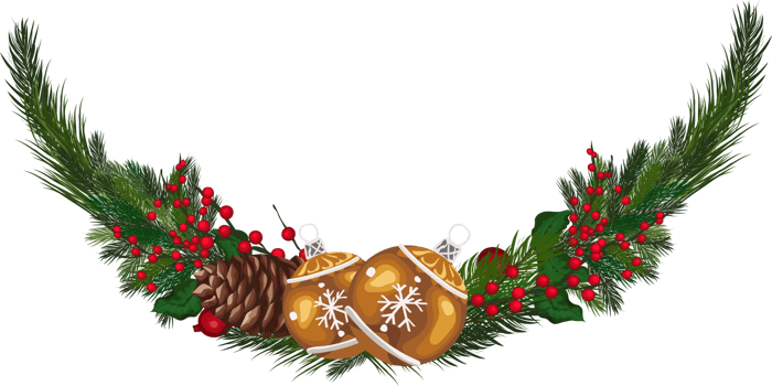 Christmas wreath illustration on transparent background. png