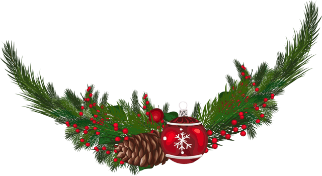 Christmas wreath illustration on transparent background. png