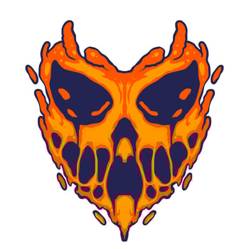 Skull Fire Halloween Illustration vector