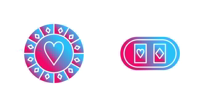casino chips and cards table  Icon vector