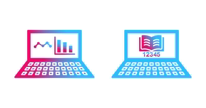 Online Stats and Online Study Icon vector