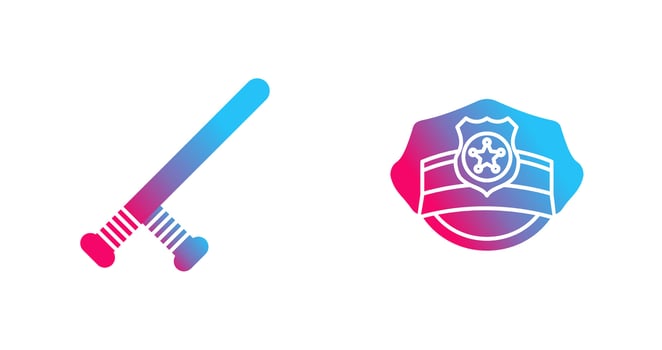Baton and Police Icon vector