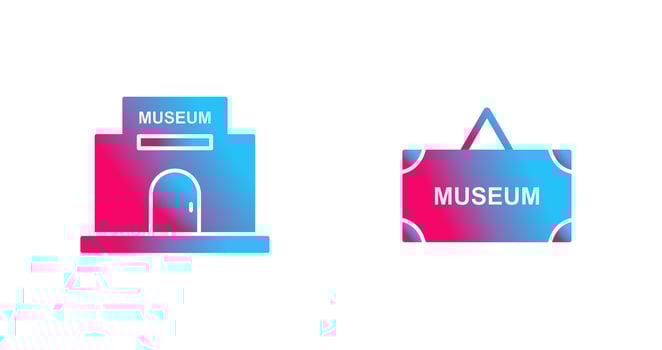 Museum Building and Museum Icon vector