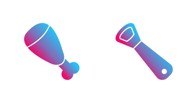 Cooked Ham and utensil Icon vector