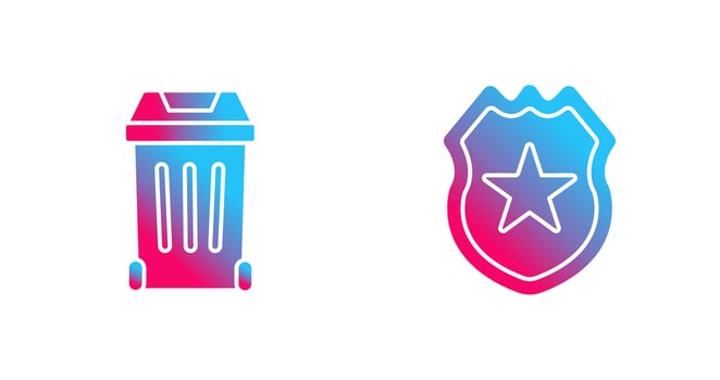 Gargage and Shield Icon vector