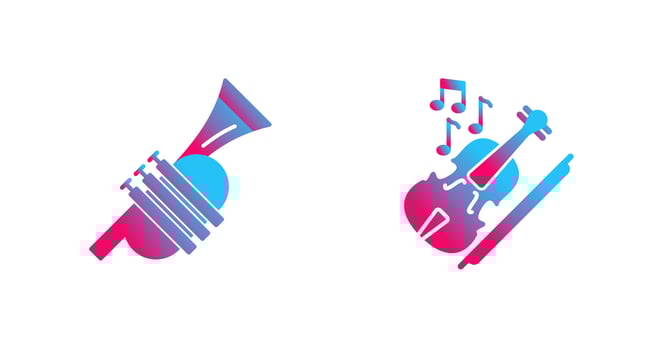 Trumpet and Violin Icon vector