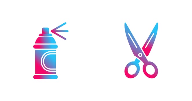 Spray and Scissors  Icon vector