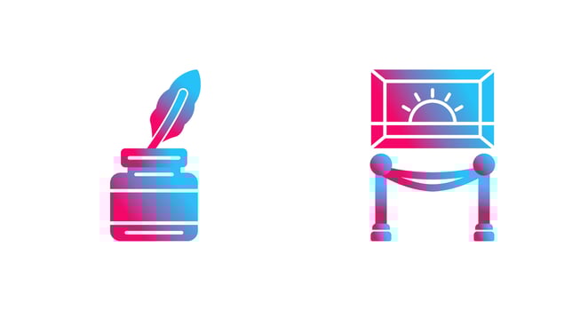 Inkwell and Exibit Icon vector